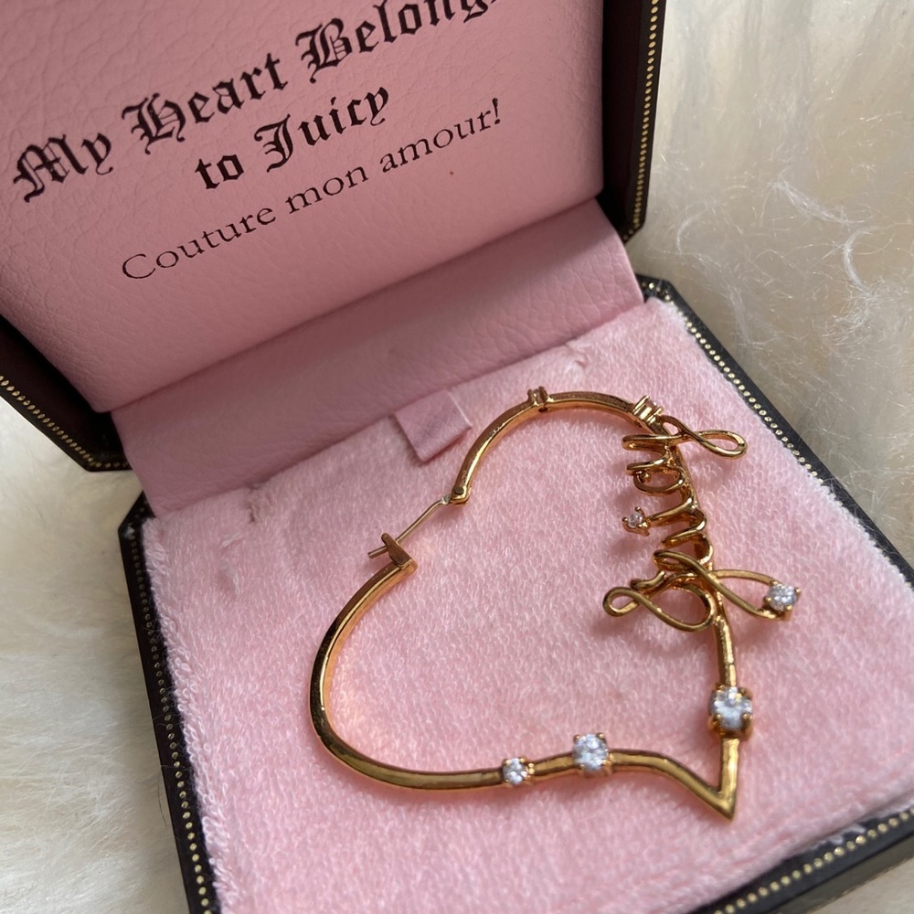 Juicy Couture Heart Hoop Earring